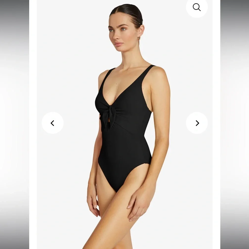 ROBIN PICCONE AVA KNOT ONE PIECE Size 10 in Black EUC 119 - Picture 2 of 10
